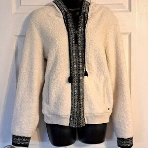 American Eagle Outfitters White Sherpa Zipper Jacket